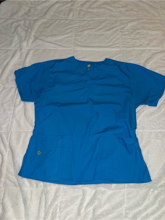 Source Unknown Tops - Source Unknown Bright Blue V-Neck Medical Scrub Top